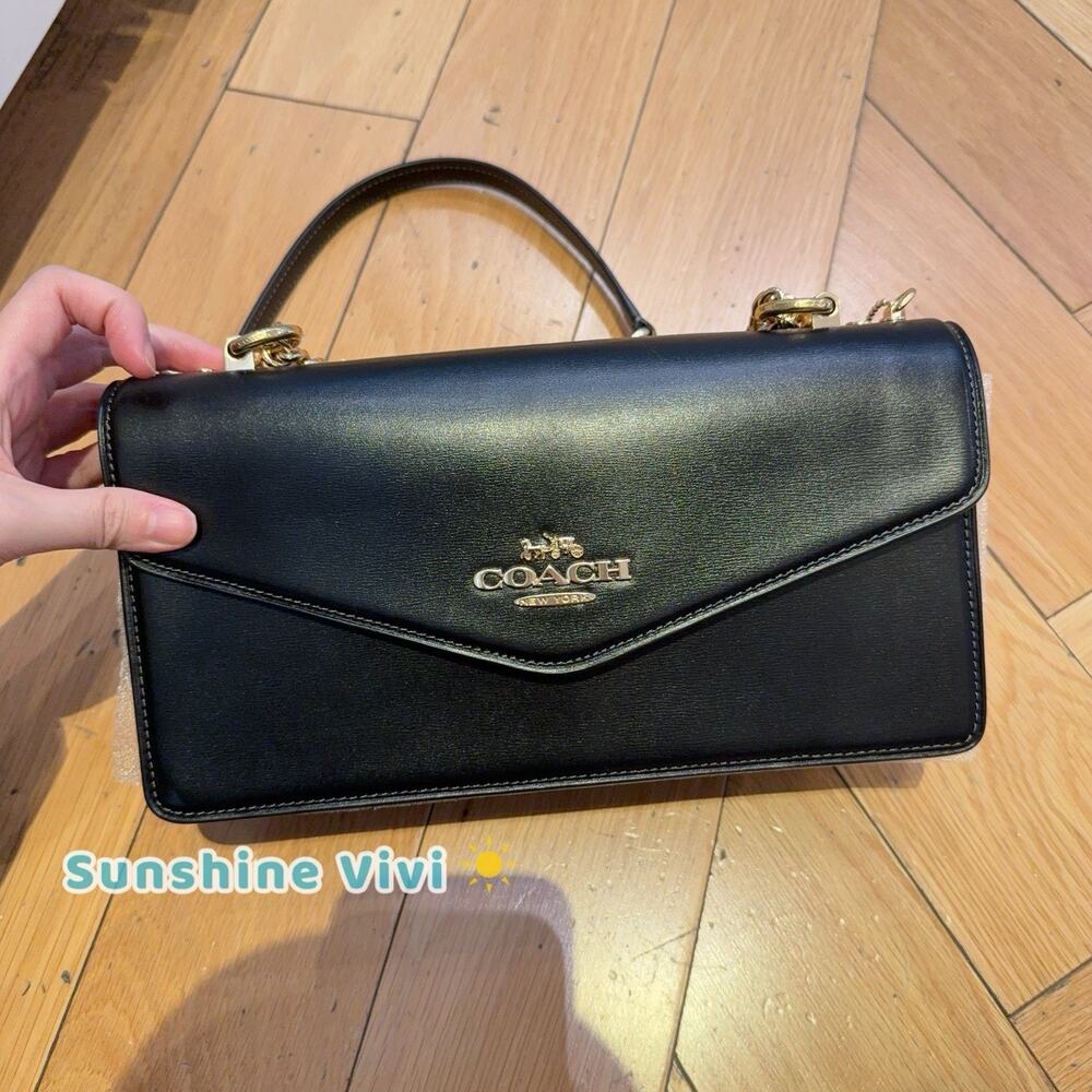 NWT COACH Klare Envelope Crossbody Bag CBI98 Leather Gold/Black